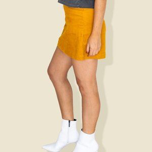 Brave Soul London Mini Cord Skirt in Mustard/Gold